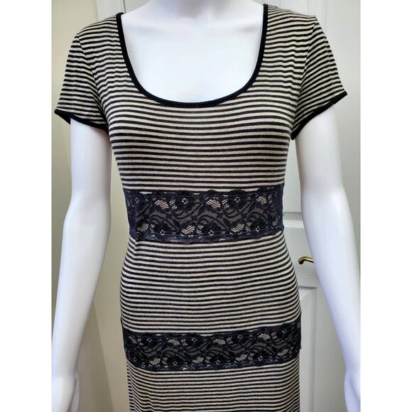 Max Studio Striped Lace Maxi Dress Summer Outdoor Cocktail Party Casual Friday - Picture 2 of 11